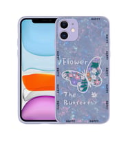 Lexroo iPhone 11 Kılıf Desenli Sert Silikon Mumila Kılıf - Lilac Flower
