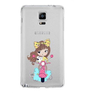 Samsung Galaxy Note 4 Kapak Vespagirl Tasarımlı Şeffaf Silikon Kılıf