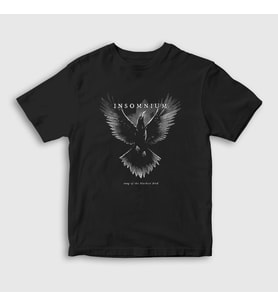 Presmono Unisex Çocuk Siyah Blackest Bird Insomnium T-Shirt 395252tt