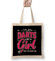 Play Darts Like Girl Dart Player Bullseye Dartboard Arrow Bez Çanta Uzun Saplı