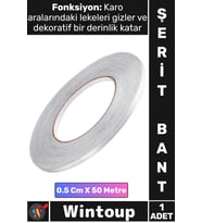 #Bant Kendinden Yapışkanlı 50 Metre Gri Karo Zemin Duvar Şerit Fayans Arası İzolasyon Bantı Silver