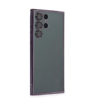 Samsung Galaxy S22 Ultra Kılıf Razer Lensli Silikon - Mor