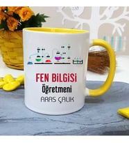 Fen Bilgisi Öğretmenine Özel Öğretmenler Günü Hediyesi Kişiye Özel Kupa Bardak