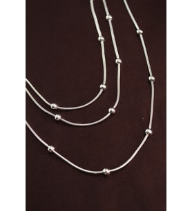 316L Çelik Gümüş Renk Minimal Topçuk Model Çoklu Kolye 5886 - 1OL1662-1070