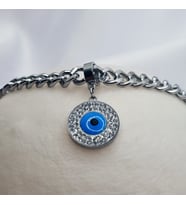 ALC Collection Nazar Boncuk Tasarım Gümüş Renk Orijinal Çelik Kadın Bileklik