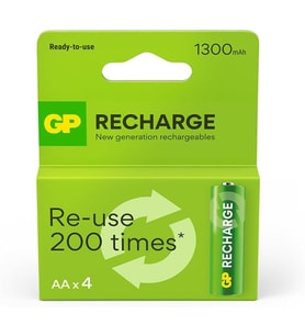 Batteries ReCharge 1300 AA Kalem Ni-MH Şarjlı Pil, 1.2 Volt, 4’lü Kart EKONOMİK SERİ