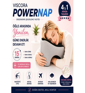 Powernap Ergonomik Masaüstü Uyku ve Kaylule Yastığı – Öğle Arası Uyku ve Şekerleme Yastığı Boyun, Kol ve Yüz Destekli Konfor