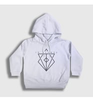 Presmono Unisex Çocuk Beyaz Fire In Flames Kapüşonlu Sweatshirt 83818tt (Beyaz)