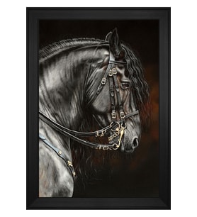 Hayvanlar Temalı Kanvas Tablo 80 x 110 cm Siyah Çerçeve