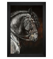Hayvanlar Temalı Kanvas Tablo 80 x 110 cm Siyah Çerçeve