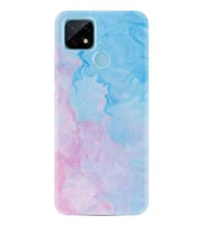 Realme C21 Kılıf Desenli Silikon Pink Blue Abstract 1385