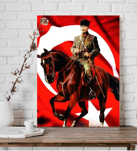 Mustafa Kemal Atatürk Fotoğraflı Kanvas Tablo