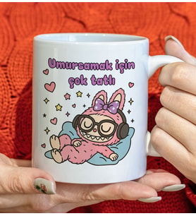 BK Gift Sevimli Canavar Tasarımlı Beyaz Kupa Bardak-6, Arkadaşa Hediye, Sevgiliye Hediye, Doğum Günü Hediyesi