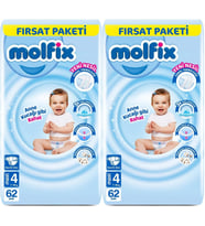 Molfix Bebek Bezi Beden:4 (7-14KG) Maxi 124 Adet Ekonomik Fırsat Pk