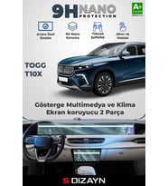 Togg T10X Ekran Koruyucu Seti Tam Set (PARLAK) 2023 Üzeri A+ Kalite