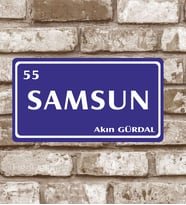 Kişiye Özel Metal Plaka Samsun 55 Retro Poster (29X15)