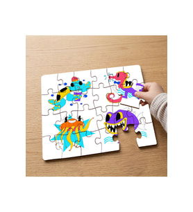 Sevimli Deniz Hayvanları Tasarımlı 24 Parça Ahşap Çocuk Puzzle MPK0051