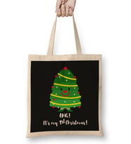 Yılbaşı Yeni Yıl Konseptli Omg Its My 1St Christmas Bez Çanta Uzun Saplı