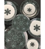 Cooker CKR4021 Dijital Baskılı 24 Parça Porselen Yemek Takımı  (Krem)
