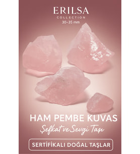 Sertifikalı Ham Pembe Kuvars Taşı Kütle 30-35 mm – Şefkat ve Sevgi Taşı (Çok Renkli)