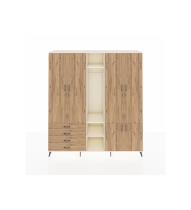 Hyperion Gardrop 14 Raflı 4 Çekmeceli Tek Askılı 220x44x243 Aytaşı-Çam/Çam