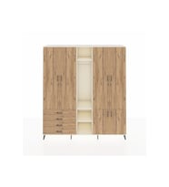 Hyperion Gardrop 14 Raflı 4 Çekmeceli Tek Askılı 220x44x243 Aytaşı-Çam/Çam