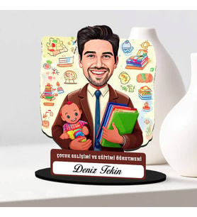 En Başarılı Erkek Çocuk Gelişim Öğretmenine Hediye Karikatürlü Biblo