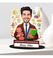 En Başarılı Erkek Çocuk Gelişim Öğretmenine Hediye Karikatürlü Biblo