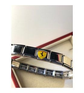 Erkek Kadın Çelik Bileklik - Ferrari Logo Model Italy Nomi Charm • Sevgiliye • Eşe • Babaya