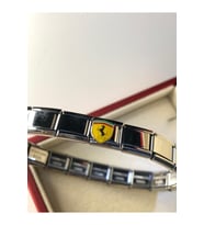 Erkek Kadın Çelik Bileklik - Ferrari Logo Model Italy Nomi Charm • Sevgiliye • Eşe • Babaya (Gümüş)