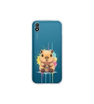Huawei Y5 2019 ile Uyumlu Splash Kapibara Tasarımlı Şeffaf Silikon Kılıf