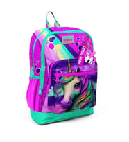 CORAL HIGH 23758 KIDS PEMBE SU YEŞİLİ UNICORN DESENLİ DÖRT BÖLMELİ SIRT ÇANTASI