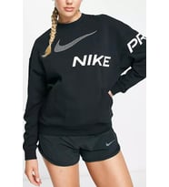 Nike Dri-Fit Get Fit French Terry Graphic Bol Kesim Siyah Kadın Sweatshrit