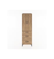 Hyperion Dolap 3 Raflı 3 Çekmeceli 2 Kapaklı 60x44x195 Çam-Çam