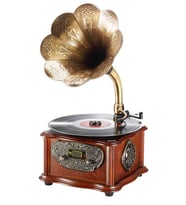Record Master RMJ-209C Gramofon Pikap - Radyo - Bluetooth - USB - 33, 45 Devir (Kahverengi)
