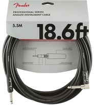 Fender 0990820019 Professional Enstrüman Kablosu (5.5m - Siyah Açılı) 5.5 Metre Uzunluk ve Açılı Uç ile Sahne Hareket Özgürlüğü