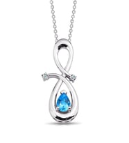 Bella Gloria Damla Mavi Topaz Pırlanta Kolye (GPK0035)
