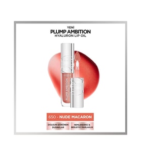 Loreal Parıs Plump Ambıtıon Hyaluron Lıp Oıl 650 Nude Macaron