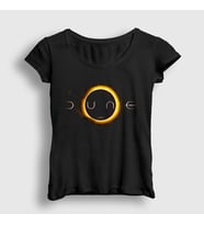 Presmono Kadın Siyah Dune Logo Film T-Shirt 420669tt