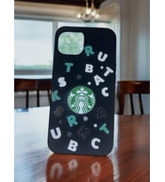Phone 13 Uyumlu  Baskılı silikon telefon kılıfı (Siyah)