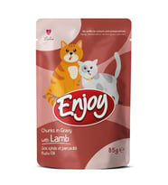 Enjoy Kuzu Etli Kedi Pouch Yaş Mama 85Gr x 22 Adet