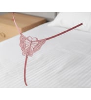 Bicomi Arkası Kelebek Desenli Vizon Fantezi Tanga String