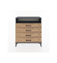 Arges Şifonyer Tek Raflı 4 Çekmeceli 88x30x96 Antrasit-Çam