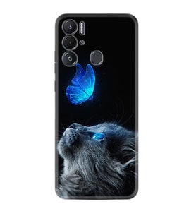 Tecno Pova Neo Kılıf Resimli Desenli Silikon Platinium Series Butterfly Cat 1891
