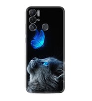 Tecno Pova Neo Kılıf Resimli Desenli Silikon Platinium Series Butterfly Cat 1891