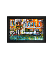 Manzara Temalı Kanvas Tablo 80 x 110 cm Siyah Çerçeve