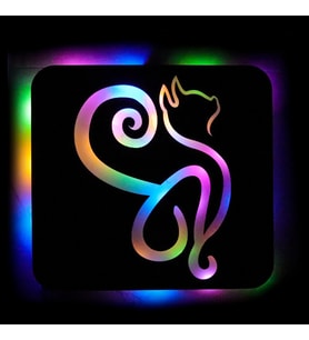 Lucenda Led Işıklı Kişiselleştirilebilir Kedi Temalı Tablo Danica Dekoratif Gece Lambası (Çok Renkli)