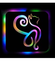 Lucenda Led Işıklı Kişiselleştirilebilir Kedi Temalı Tablo Danica Dekoratif Gece Lambası (Çok Renkli)