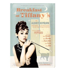 Nostalgic Art Breakfast At Tiffanys Blue Metal Pano 20 x 30 cm