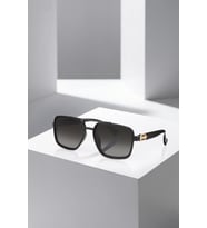 Polo Air UV400 Korumalı Kare Çerçeve Erkek Güneş Gözlüğü Gold Detaylı Siyah Renk PLG-2134C1